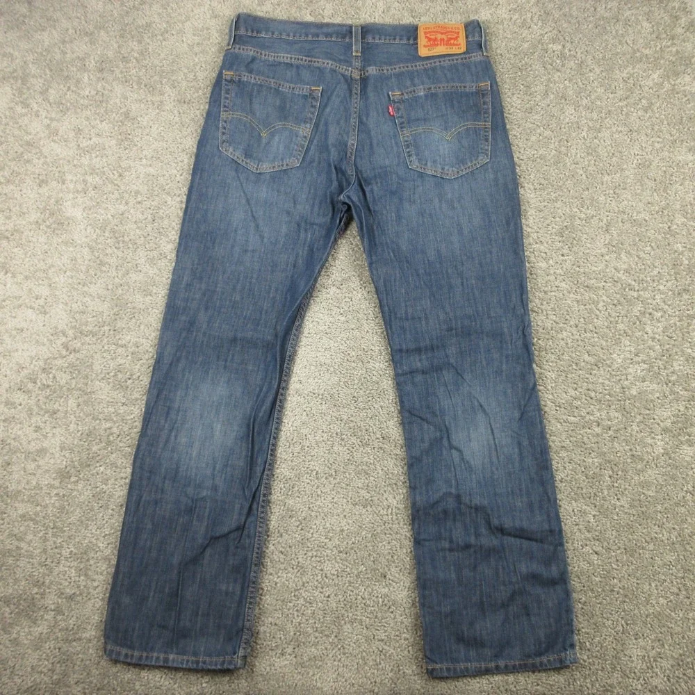 Levis Jeans Mens 34x32 Blue 527 Slim Bootcut Western Cowboy Rodeo Denim Pants